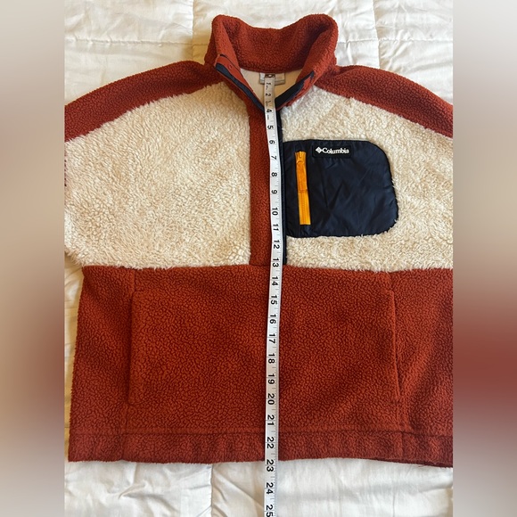 Columbia Lodge Sherpa Fleece Retro Outdoor Cozy Soft Pullover Sweatshirt Medium - Picture 14 of 16
